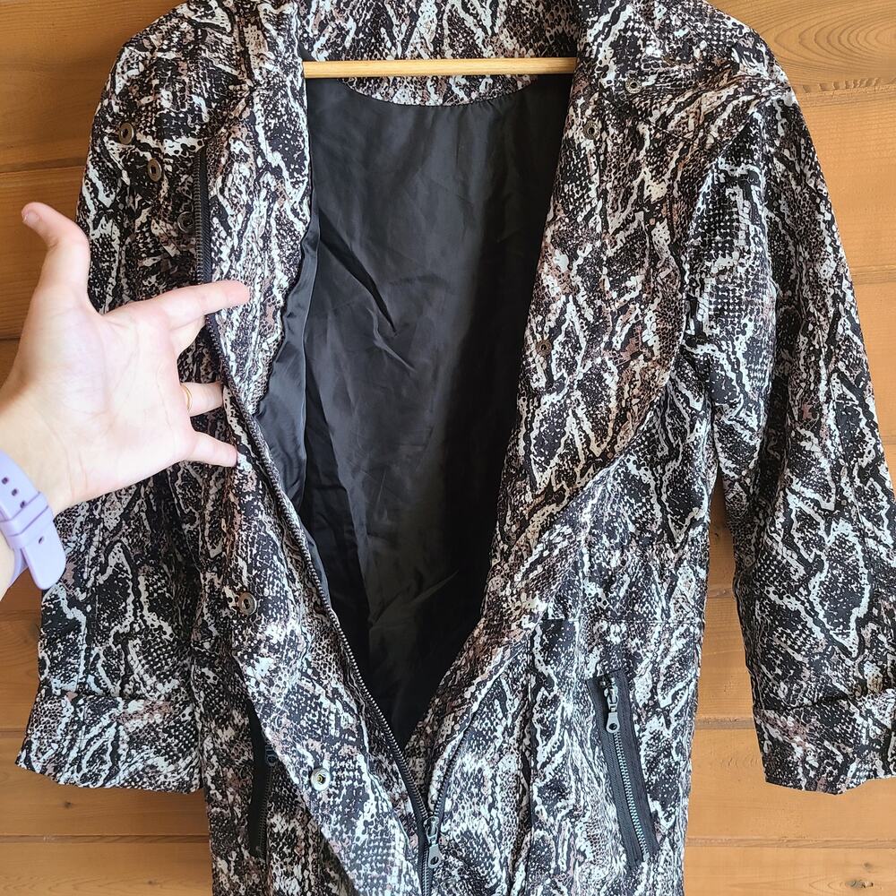 Soft Surroundings Jacket Utility Viper Coat Snakeskin Convertible Collar Top S - Picture 6 of 7